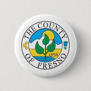 Fresno county seal 6 cm round badge