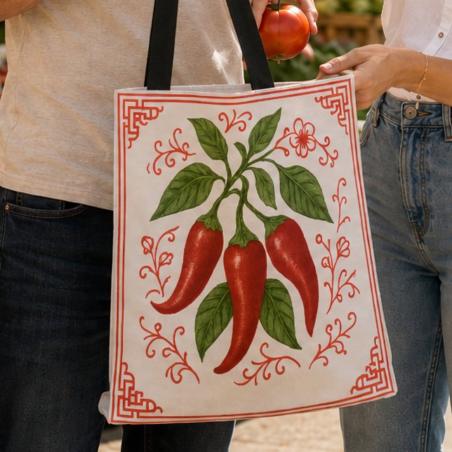 "FRESNO PEPPER" - CHINOISERIE TOTE BAG (Creator Uploaded)