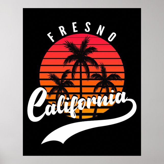Fresno Retro Sunset Poster (Front)