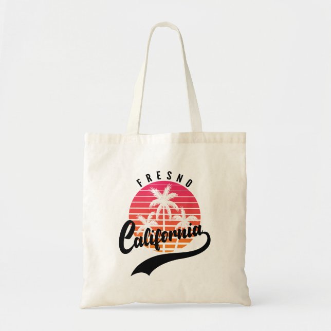 Fresno Retro Sunset Tote Bag (Front)