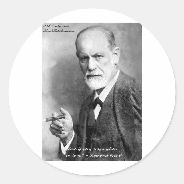 Freud Crazy Lovers Love Quote Gifts Cards Etc Classic Round Sticker (Front)