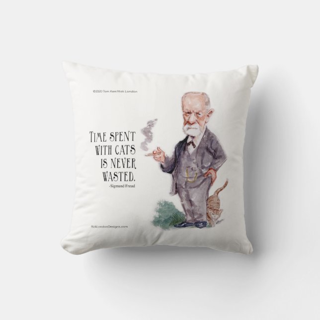 Freud & Quote About Cats Cushion (Front)