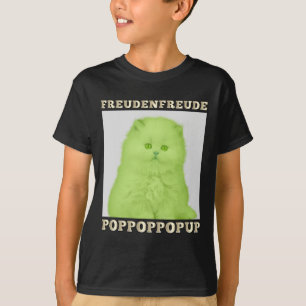 Freudenfreude Poppoppop Up Feline Lover Cat  T-Shirt