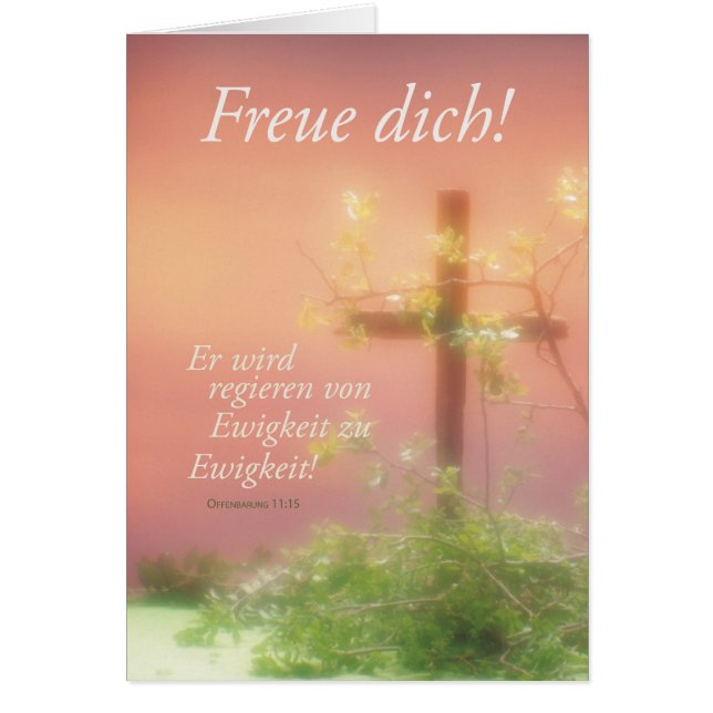 Freuen Ostern Kreuz & Pflanzen (Front)