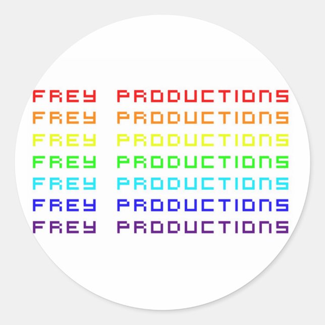 Frey Productions Rainbow Letters Sticker (Front)