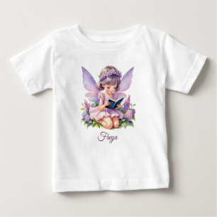 Freya Lilac Fairy Personalised Baby T-Shirt