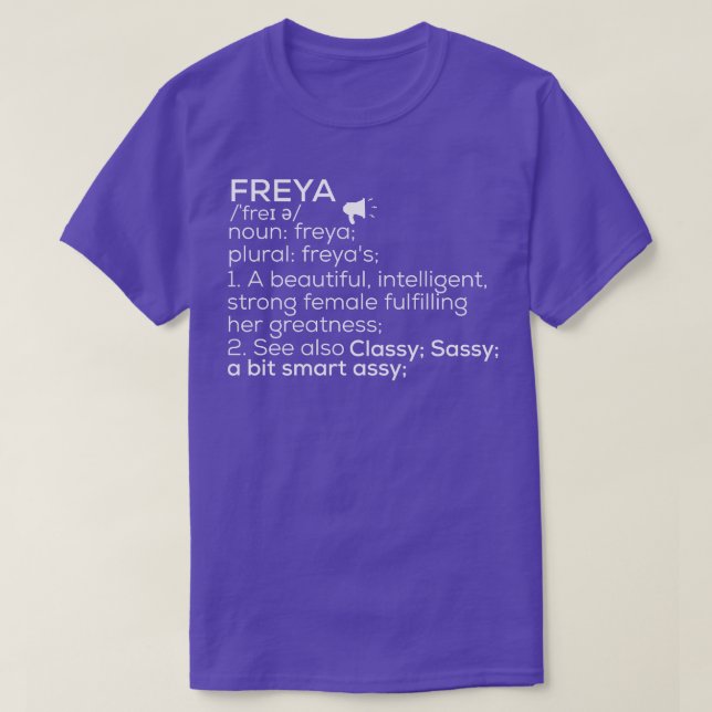 Freya Name Freya Definition Freya Female Name Frey T-Shirt (Design Front)