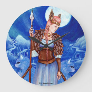 Freya Norse Goddess Wall Clock art by Lori Karels