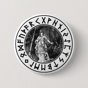 Freya Shield 6 Cm Round Badge