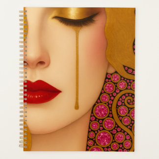 Freya's heartache golden tears in pink motif planner