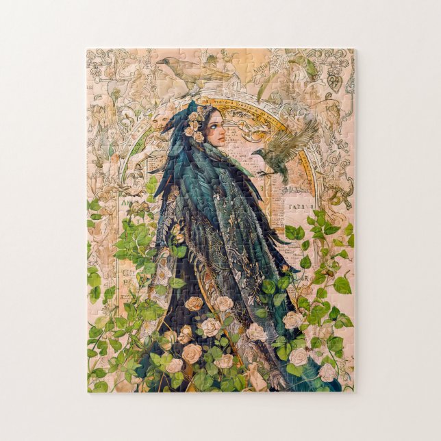Freyja Goddess in Falcon Cloaka Jigsaw Puzzle (Vertical)