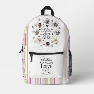 `FriBirthday Photo Collage Printed Backpack