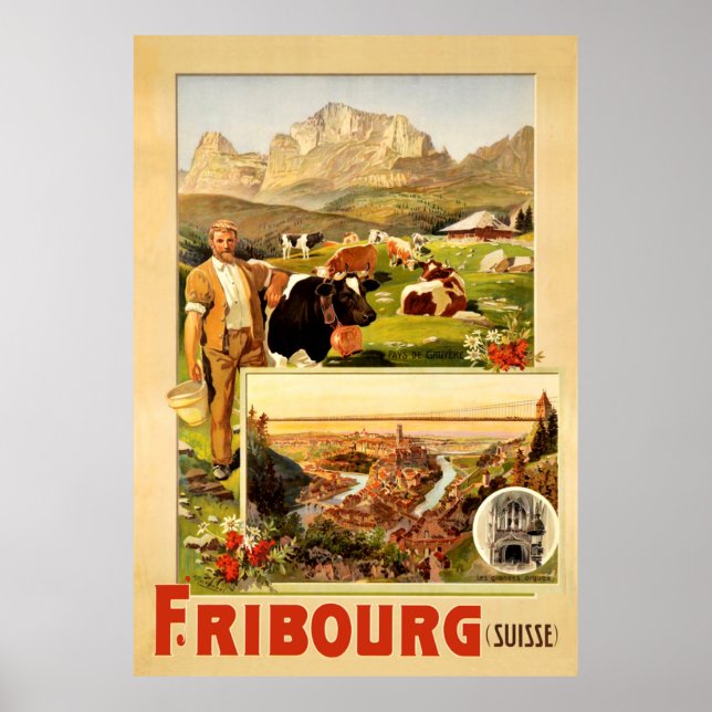 Fribourg, the City and Surroundings, Switzerland Poster (Front)