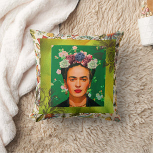 Frida Flowers Throw Pillow