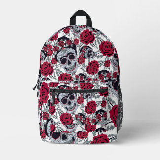 Frida Kahlo  and roses  Printed Backpack