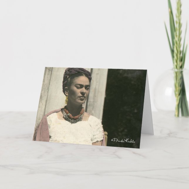 Frida Kahlo Blush Photograph Card (Front)
