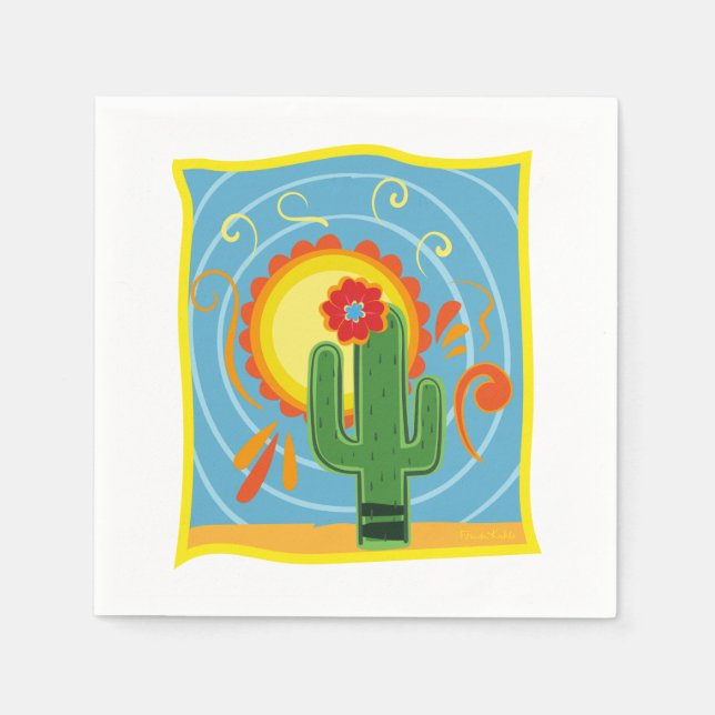 Frida Kahlo Cactus Graphic Napkin (Front)