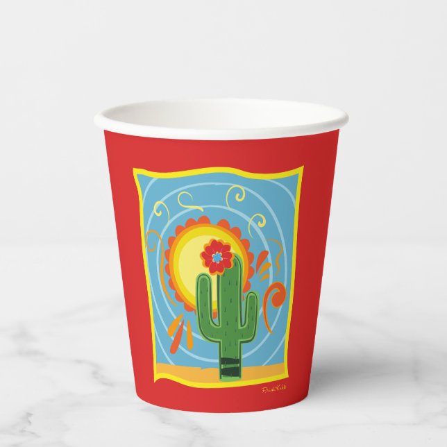 Frida Kahlo Cactus Graphic Paper Cups (Front)