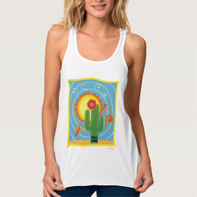 Frida Kahlo Cactus Graphic Singlet (Front)