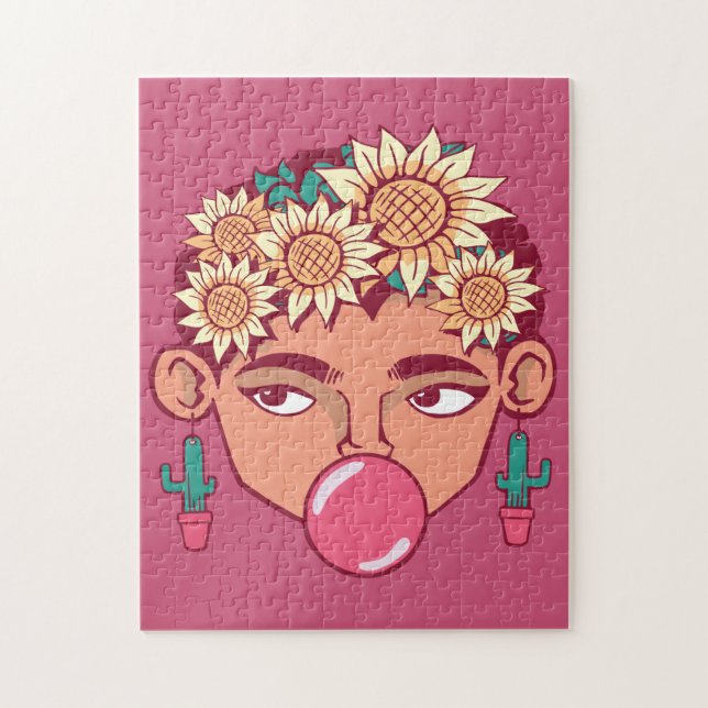 Frida Kahlo Cartoon Jigsaw Puzzle (Vertical)