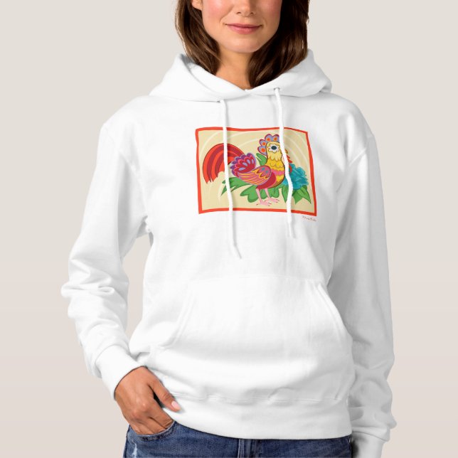 Frida Kahlo Chicken Graphic Hoodie (Front)