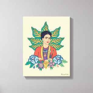 Frida Kahlo Colourful Floral Graphic Canvas Print