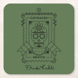 Frida Kahlo   Coyoacán Square Paper Coaster
