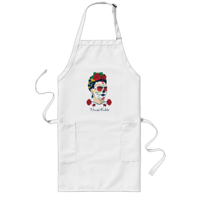 Frida Kahlo | El Día de los Muertos Long Apron (Front)