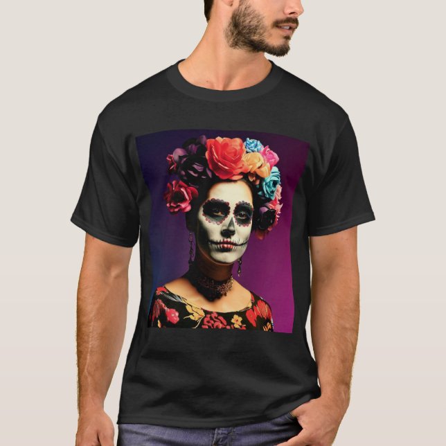 Frida Kahlo | El Día de los Muertos T-Shirt (Front)