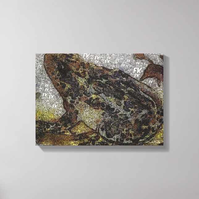 Frida Kahlo FK-Style Frog Painting Canvas Print (Front)