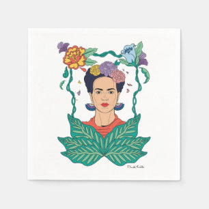 Frida Kahlo Floral Frame Graphic Napkin