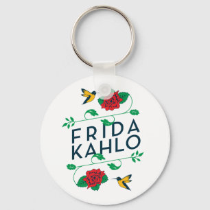 Frida Kahlo Floral Typography Key Ring