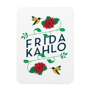 Frida Kahlo   Floral Typography Magnet