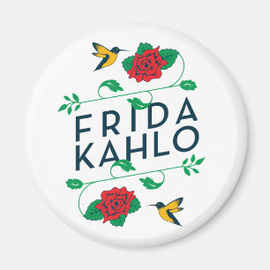 Frida Kahlo   Floral Typography Magnet
