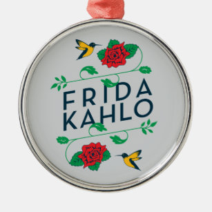 Frida Kahlo   Floral Typography Metal Tree Decoration