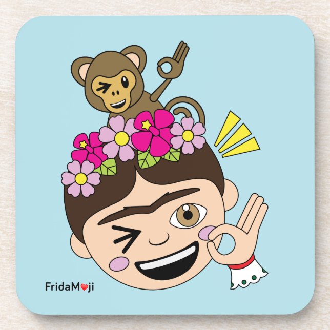 Frida Kahlo | FridaMoji - A OK Coaster (Front)