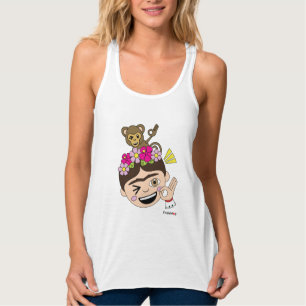 Frida Kahlo   FridaMoji - A OK Singlet