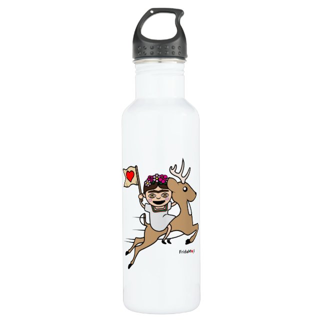 Frida Kahlo | FridaMoji - Reindeer 710 Ml Water Bottle (Front)