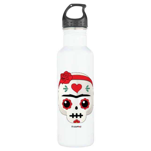 Frida Kahlo | FridaMoji - Sugar Skull 710 Ml Water Bottle (Front)