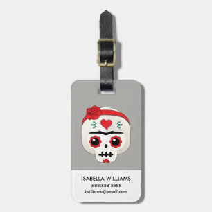 Frida Kahlo   FridaMoji - Sugar Skull Luggage Tag