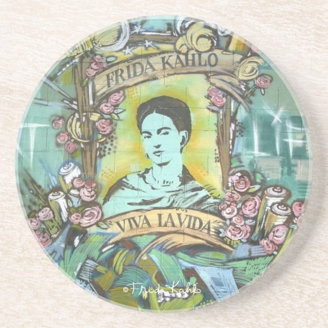 Frida Kahlo Graffiti Coaster (Front)