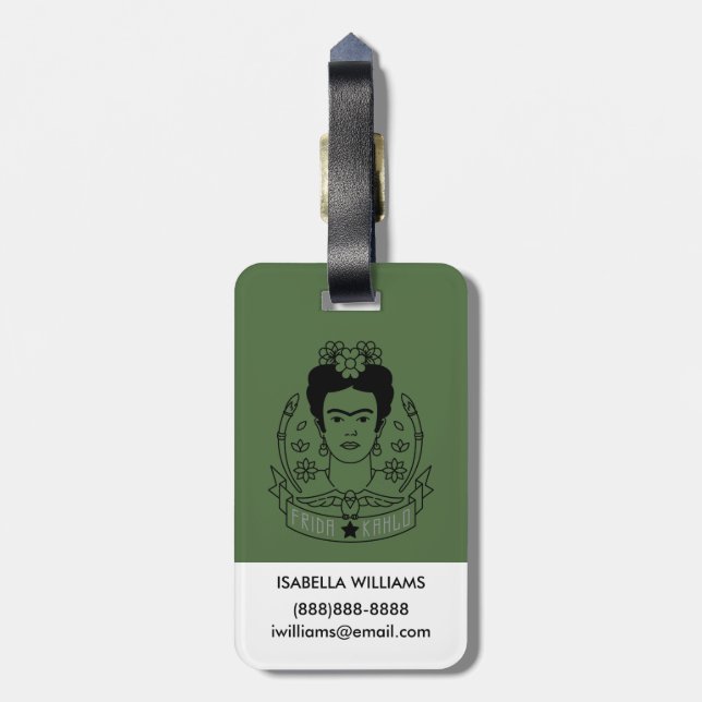 Frida Kahlo | Heroína Luggage Tag (Back Vertical)