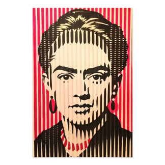 Frida Kahlo in BAUHAUS optical illusion style Photo Print