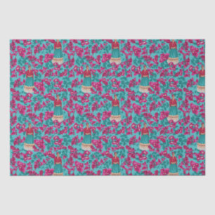 Frida Kahlo in Pink Bougainvillea Tissue Paper