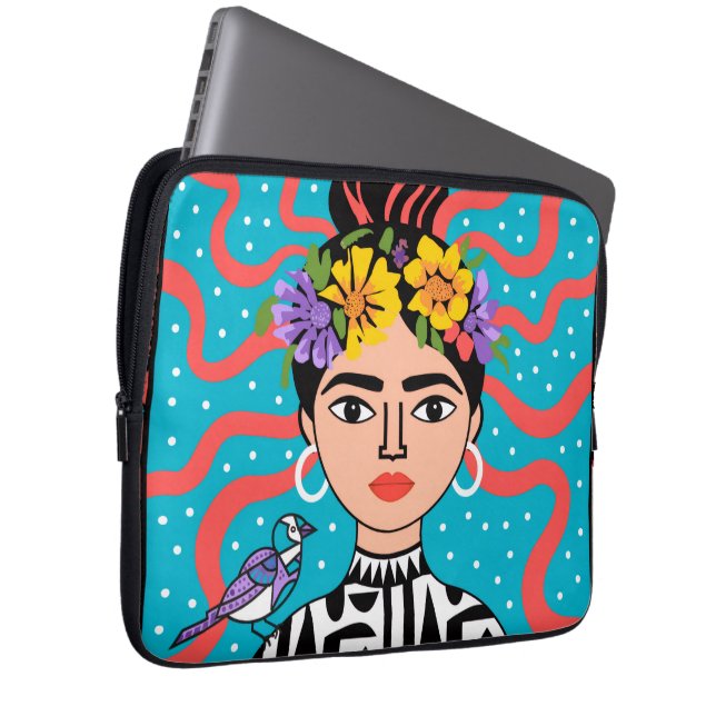 Frida Kahlo Inspired - Boho - Laptop Sleeve (Front Right)