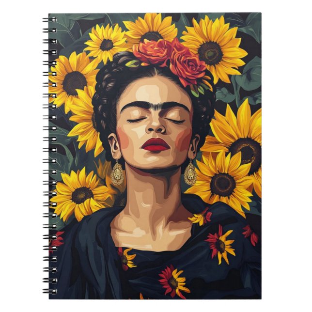 "Frida Kahlo-Inspired Customisable Notebook - Arti (Front)