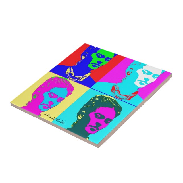 Frida Kahlo Inspired Portrait Tile (Side)