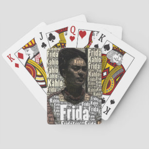 Frida Kahlo Lettering Portrait Playing Cards