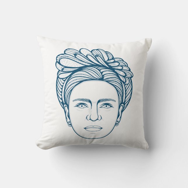 Frida Kahlo Line Art Cushion (Front)