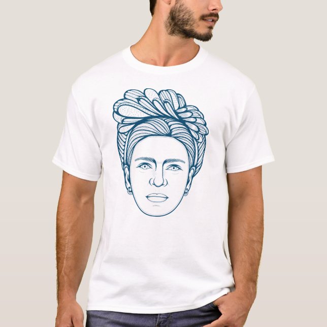 Frida Kahlo Line Art T-Shirt (Front)
